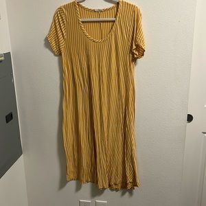 Yellow and white stripped dress